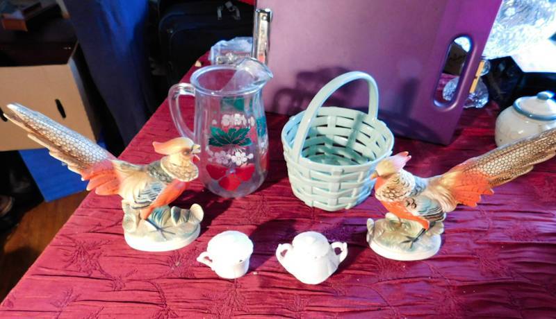 lot 167 image: basket pitcher birds and more please see photos