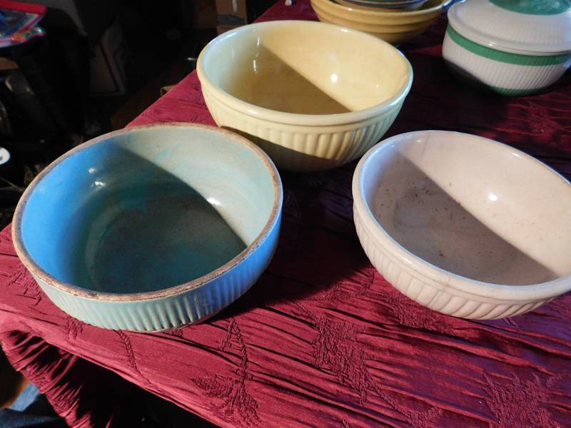 lot 187 image: three unmarked stoneware mixing bowls