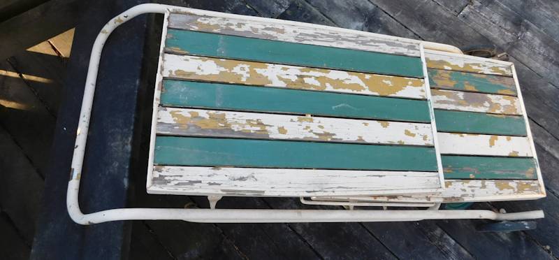 lot 190 image: vintage outdoor indoor folding rolling serving cart