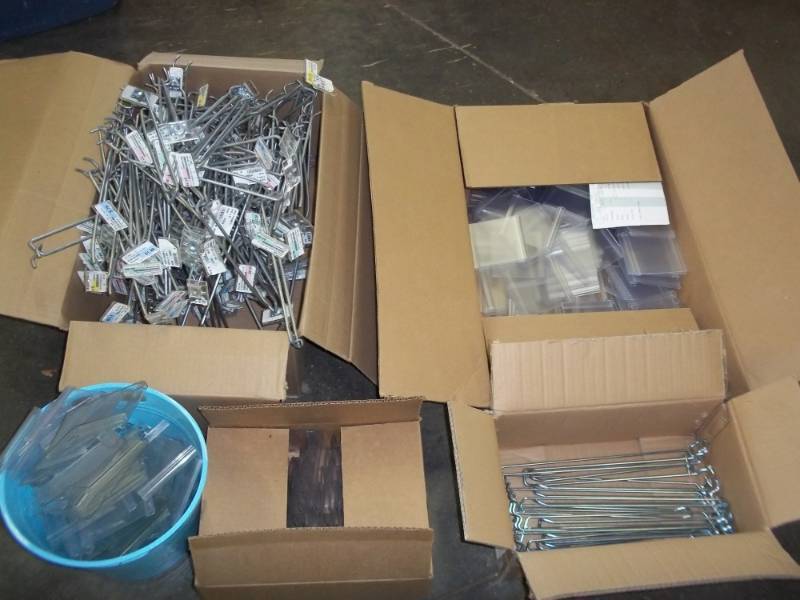 Shelving pegs and display plastic some new in box