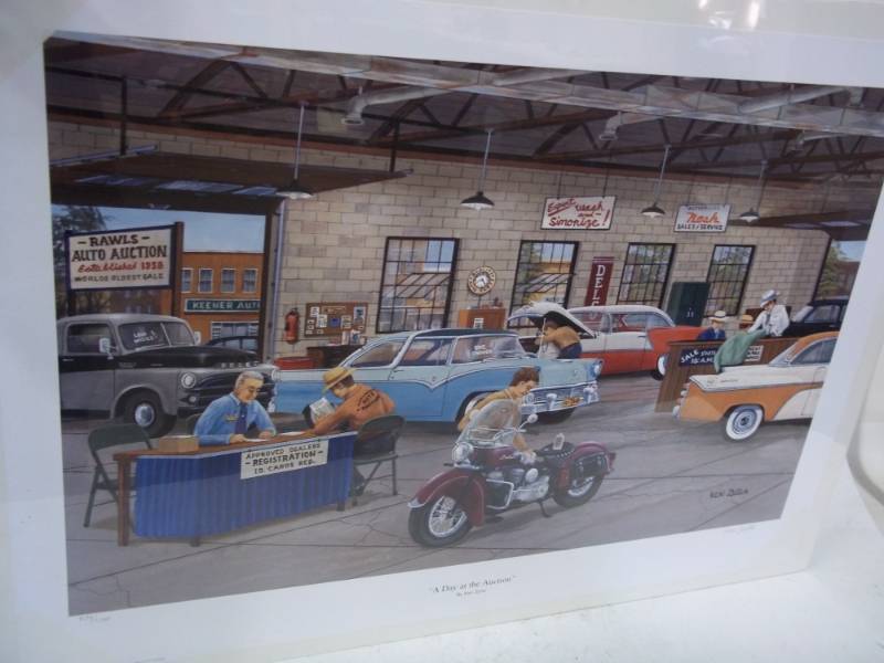 A Day at the Auction print by Ken Zylla Signed 839  1100