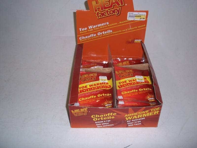 New toe warmers with display box