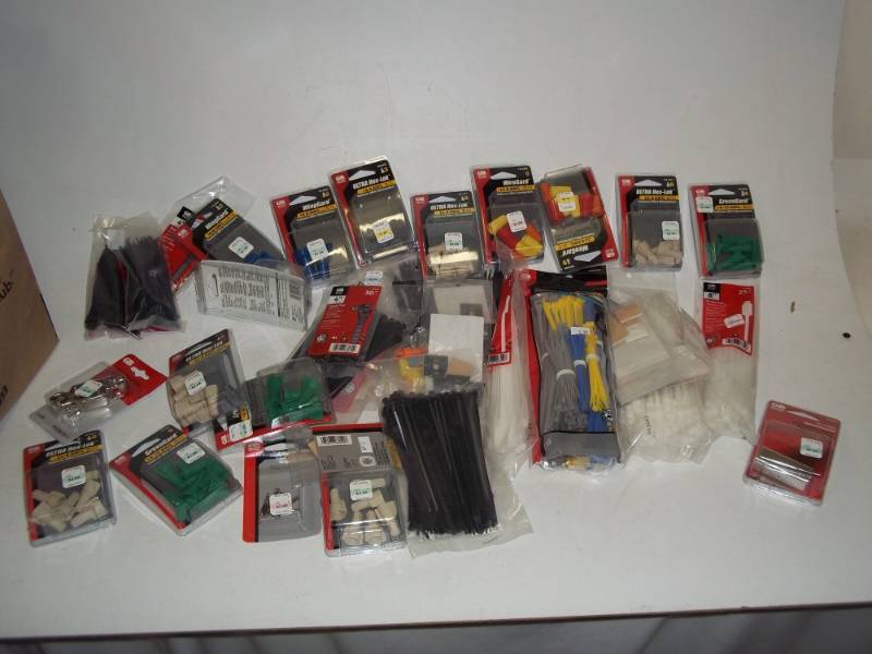 New Electrical supplies with wire nuts and zip ties