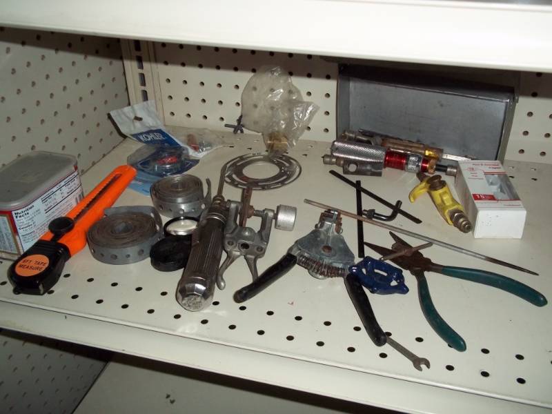 Shelf lot with cable striper and hardware