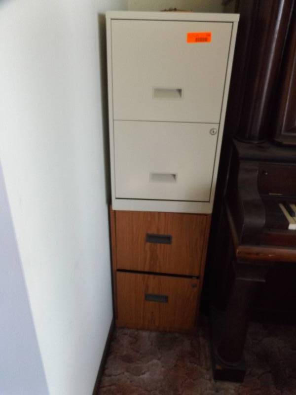 2 Two Drawer Metal Filing Cabinets