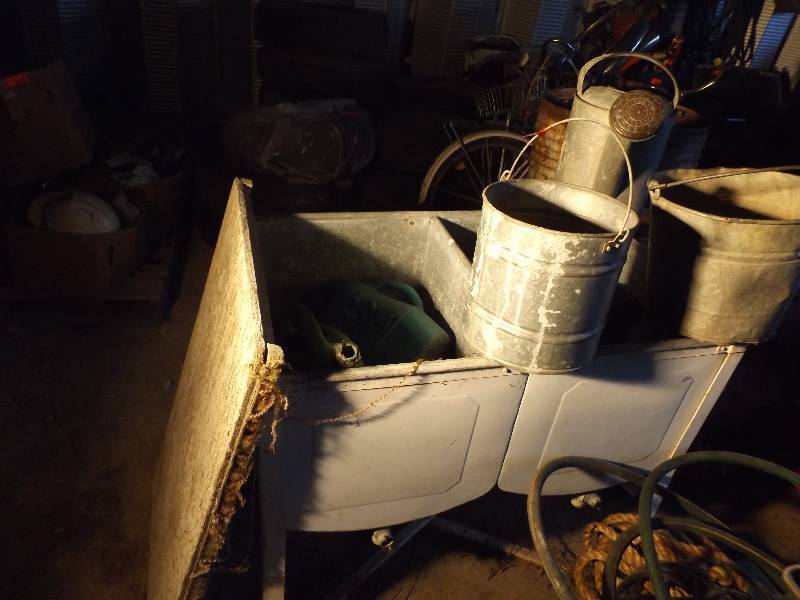 Double washer tub and galvinized pails