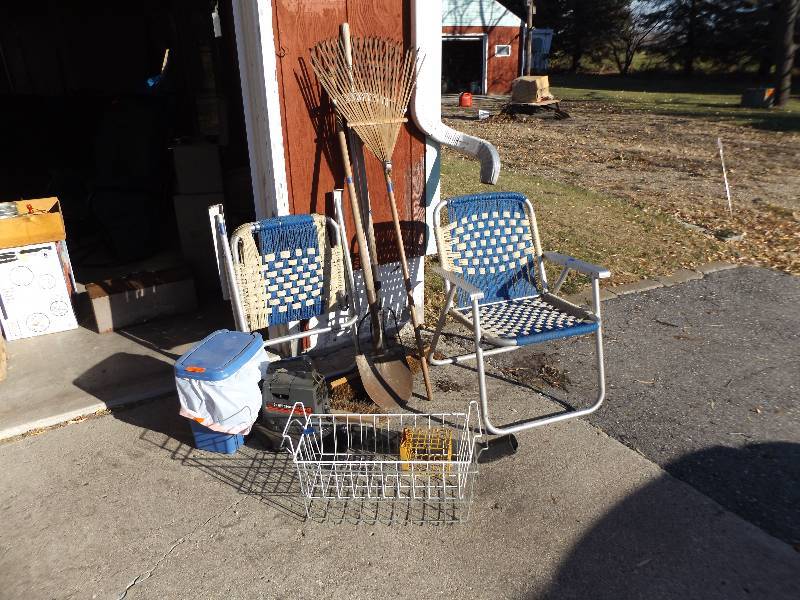 Leaf Blower, Rakes, Outdoor Chairs, more