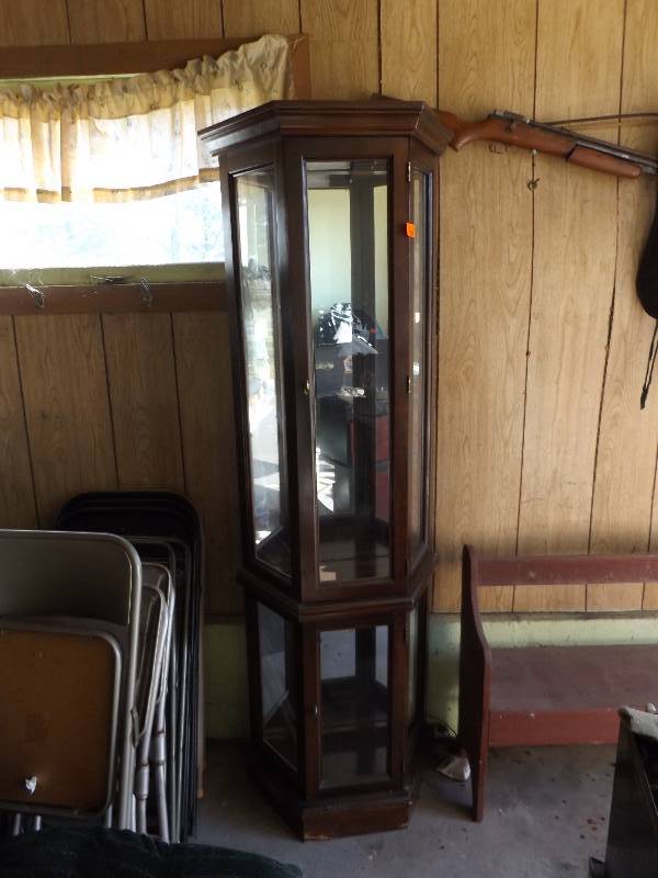 Curio Cabinet - Dark wood and glass