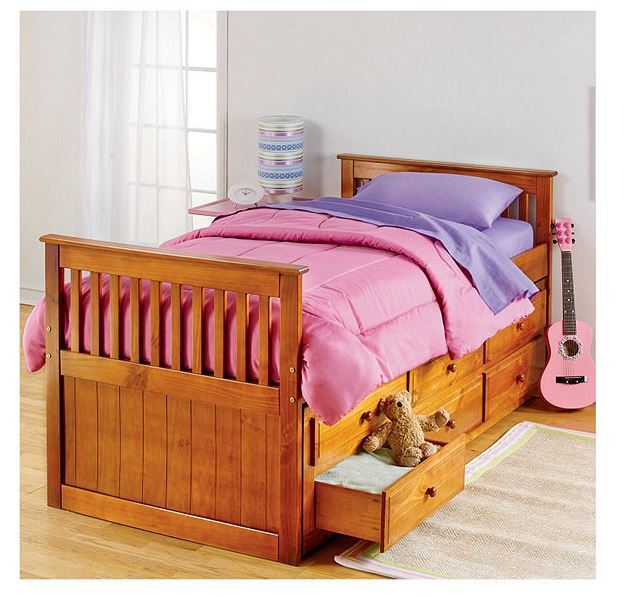 lot 31 image: McLeland Design Captains Bed with Trundle & Storage Drawers
