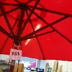 lot 153 image: alcove 9 Wooden Market Umbrella  RED