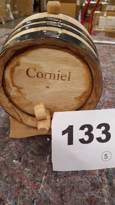 lot 133 image: Personalized Mini Oak Whiskey Barrel