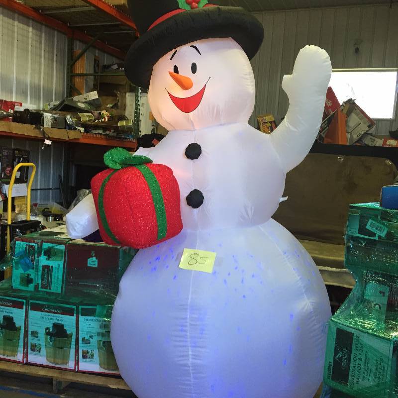 Inflatable Snow Man- one leg damaged