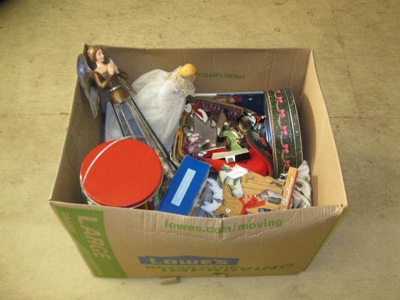 lot 50 image: Large Box Of Christmas Decor.