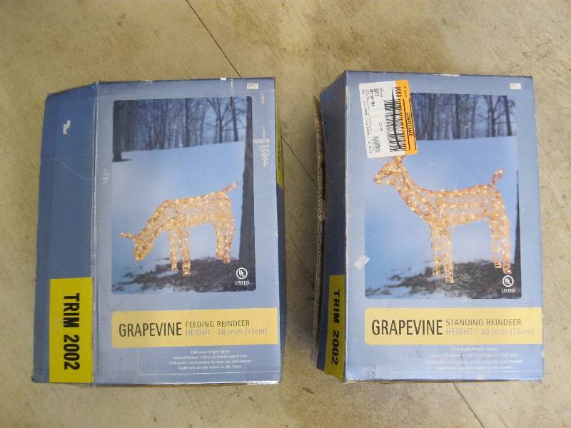 lot 60 image: Pair Of Grapevine Reindeer.