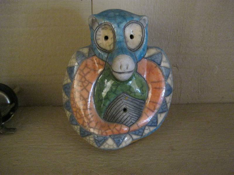 lot 61 image: Colorful Clay Monkey Made In South Africa.