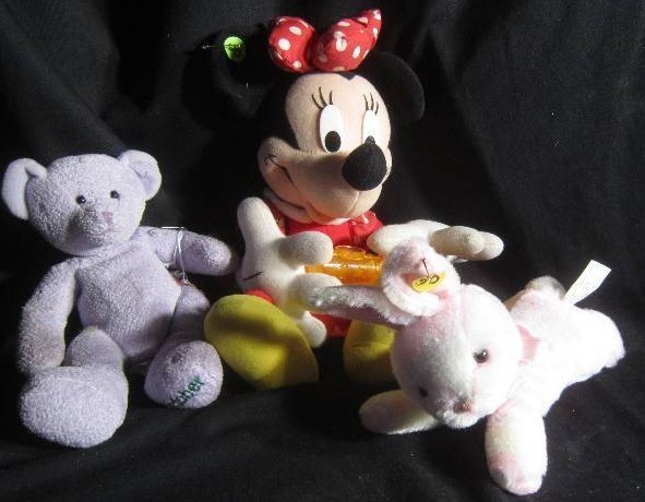 Stuffed Animals - Minnie Mouse, Bear & Bunny