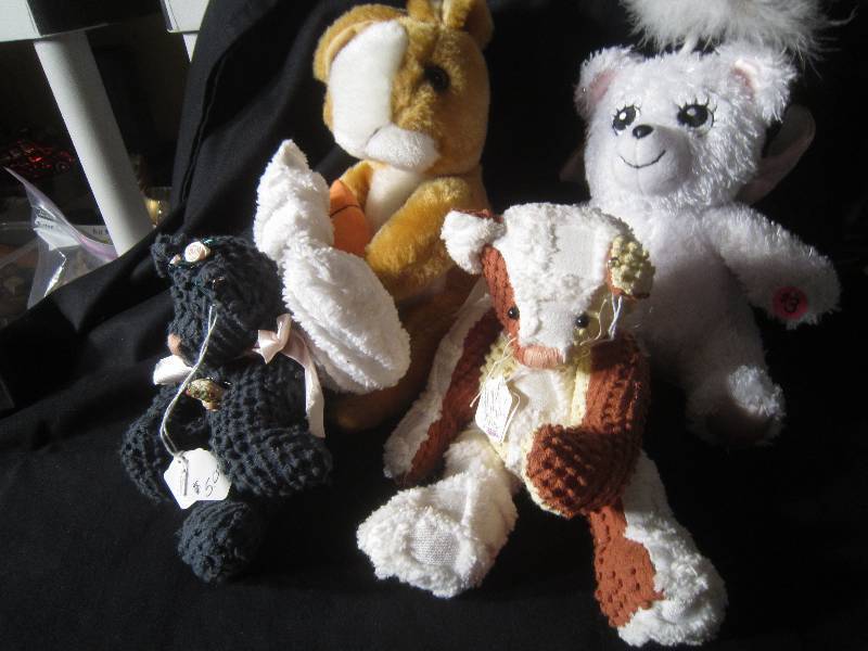 Stuffed Animals - Bunny, 2 Angel Bears and 1 Bear