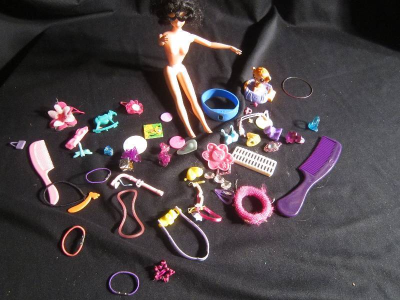 LOT - Barbie Pieces, Doll, Headbands, ETC