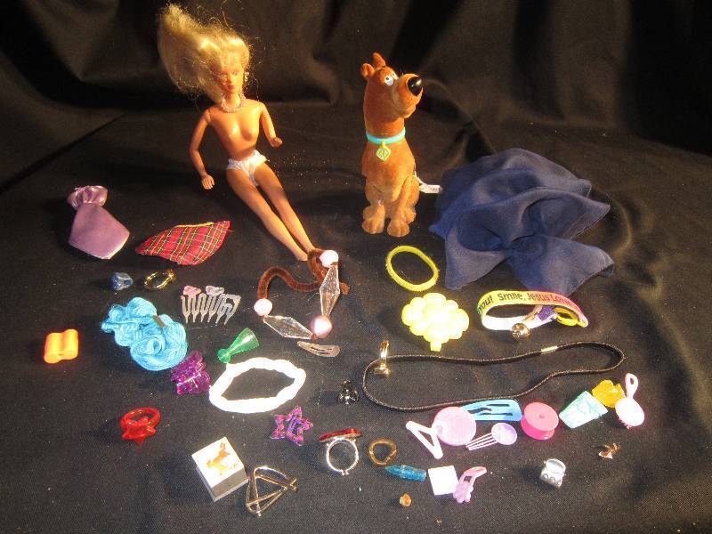 LOT - Barbie Pieces, Doll, Scooby Doo, ETC
