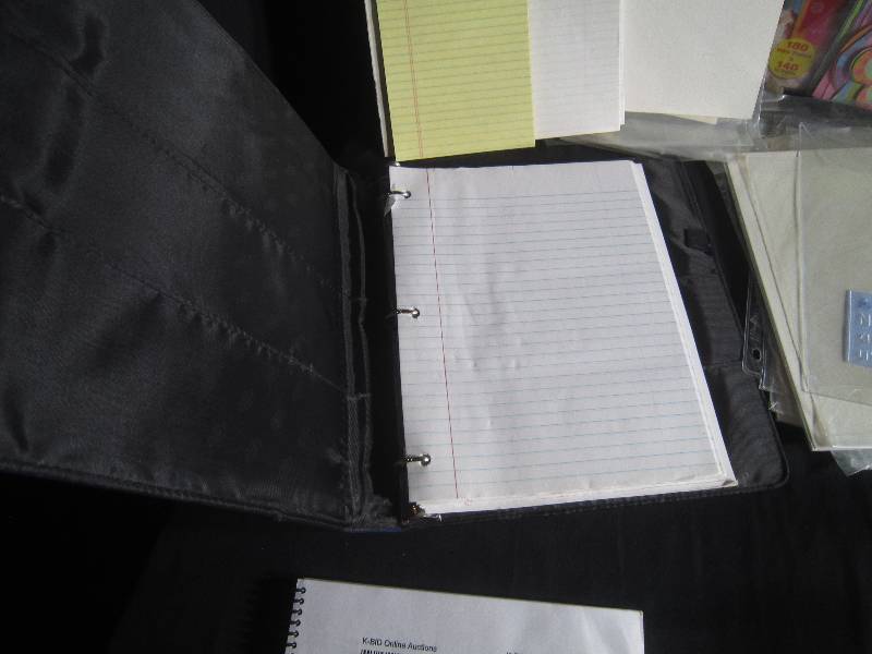 LOT - Case-It Binder with Paper, Misc Paper and Note Pads, Plastic Covers for Comics, Clip Board, ETC