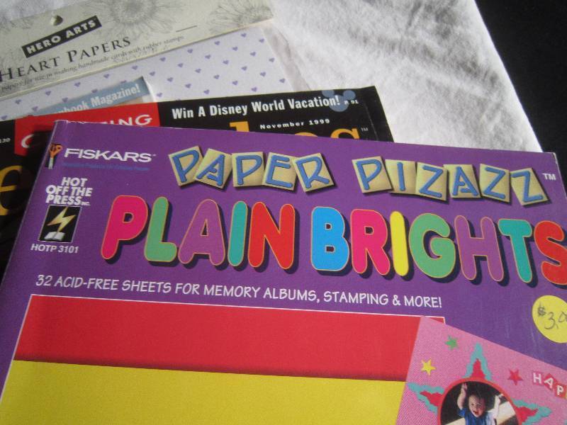 NEW Heart Papers, 2 Keepsakes Scarpbook Magazines & Plain Brights Paper