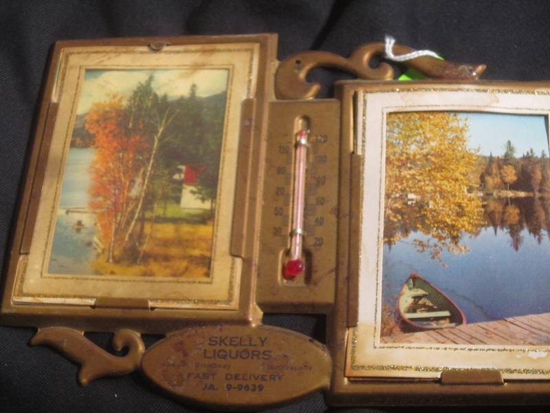 Nightstand or Bathroom Carafe glass and Pitcher & Advertisement Antique Skelly Liqours