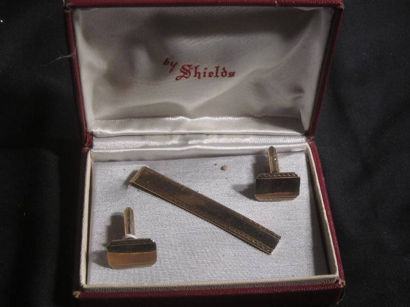 Shields Cufflink and Tie Clip Set in Original Box