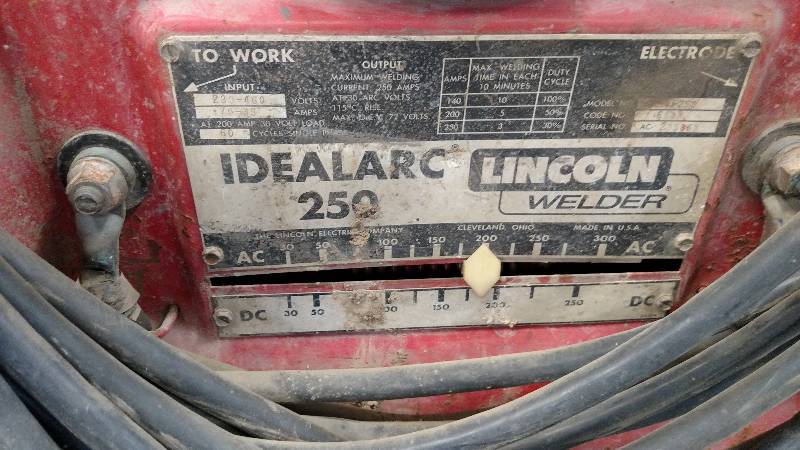 Lincoln Idealarc 250 Amp Arc Welder...