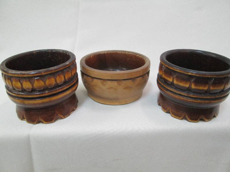 Set of 3 wooden decorative bowls, 3...