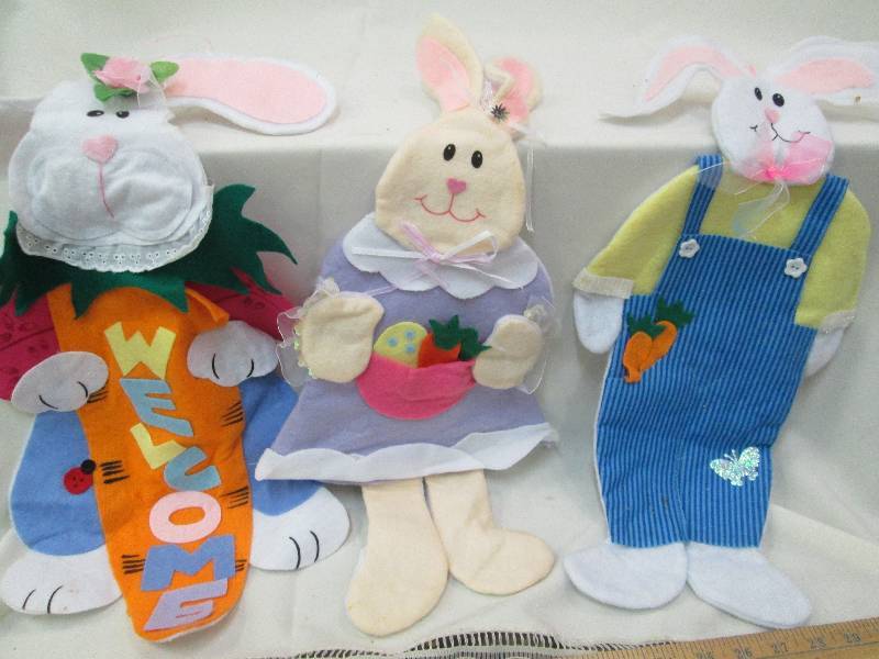 3 Felt Easter Bunny decorations...