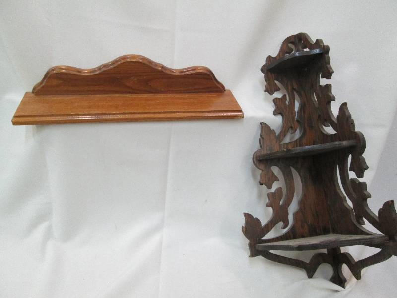 2 wooden shelves 17 in honey color...