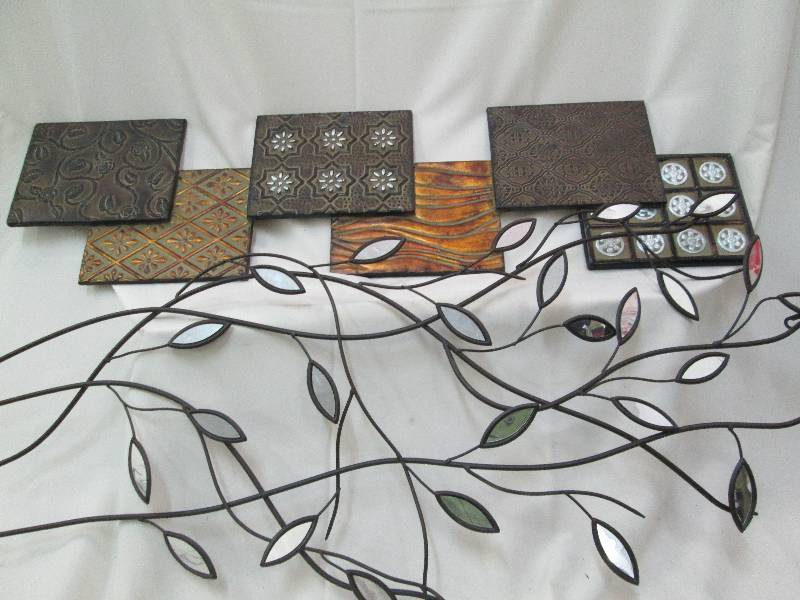 Earth tones metallic wall hanging 3...