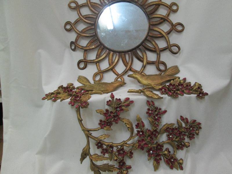 Metallic wall mirror 22 inch, set o...