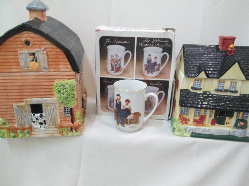 2 decorative cannisters barn and ho...