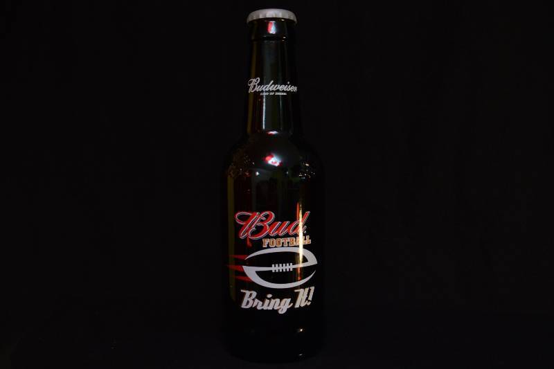 lot 99 image: Budweiser Large Bottle Decor - Football