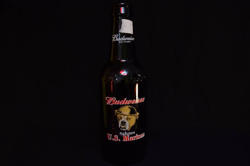 lot 105 image: Budweiser Large Bottle Decor - Salutes U.S. Marines
