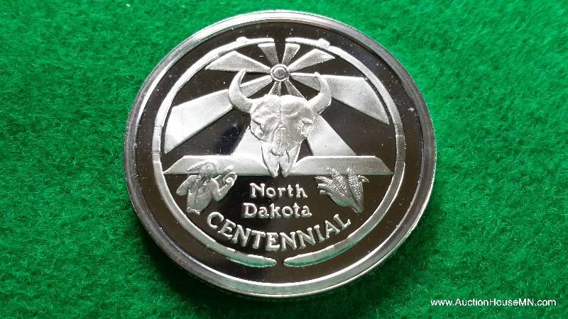 One Ounce Silver North Dakota Centenntial Coin