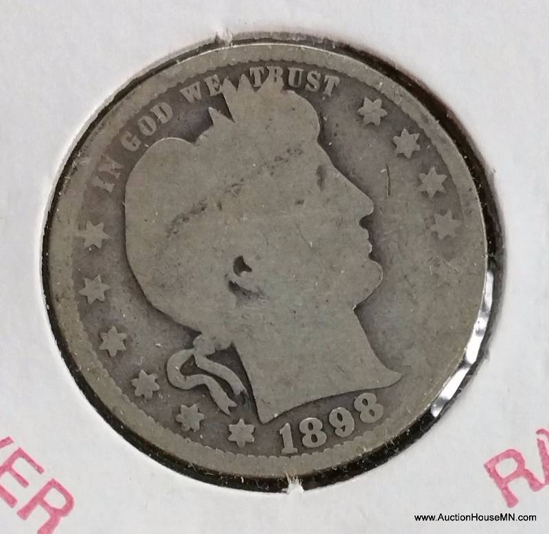 1898 Silver Barber Quarter