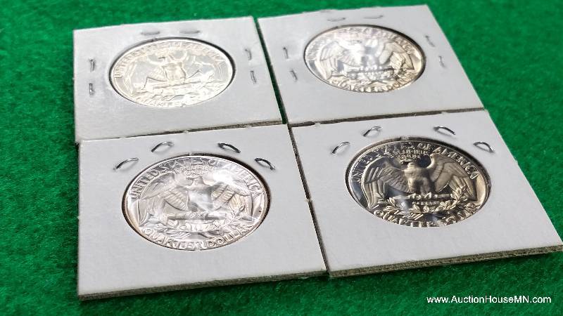 1968 S, 1970 S, 1971 S, 1972 S Proof Washington Quarters