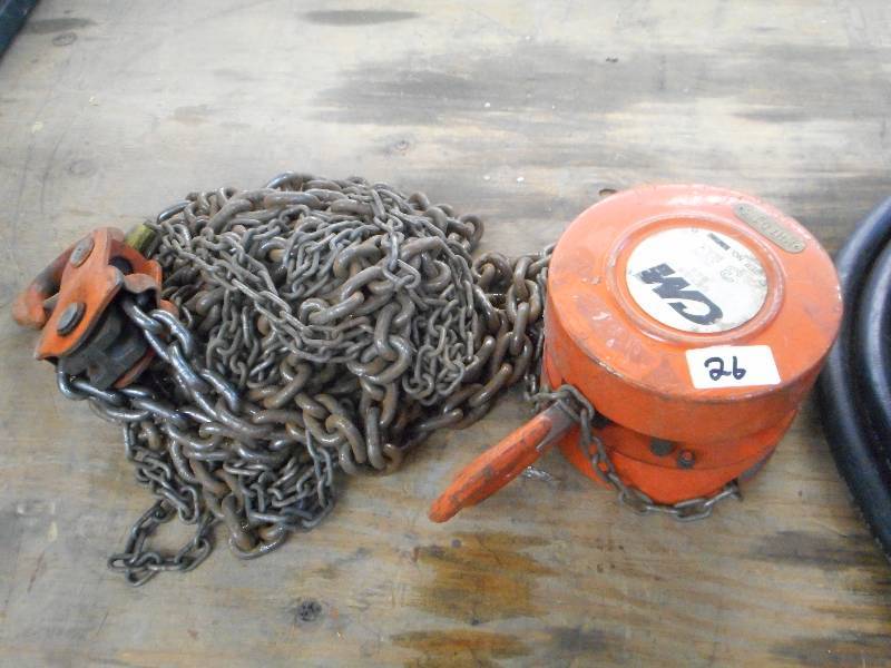 lot 26 image: (1) CM Series 622 3-Ton Chain Hoist...
