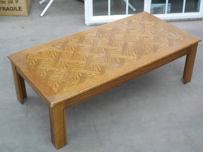 lot 74 image: 20x48 Wood Coffee Table ...