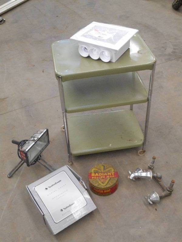 lot 96 image: Steel Cart With Misc Contents ...