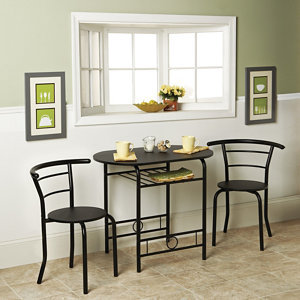 Alcove 3-pc. Small Space Bistro Set - Black