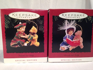 Hallmark Special Edition Doll & Teddy Ornaments
