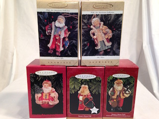 Hallmark Folk Art Santa Ornaments