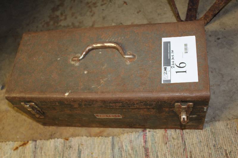 lot 16 image: Toolbox including various tools such as power drills
