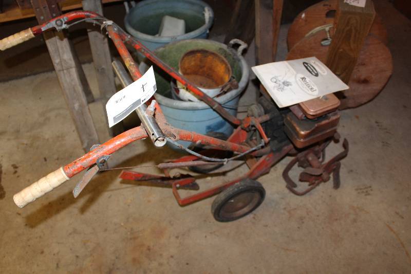 lot 4 image: Vintage Simplicity Deluxe Roticul Walk Behind Reversing RotaryTiller