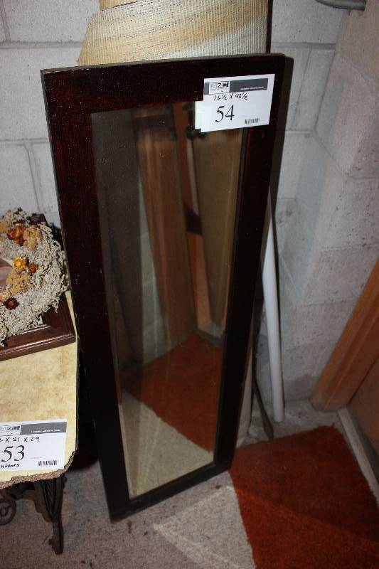 lot 54 image: Full length mirror with black frame
