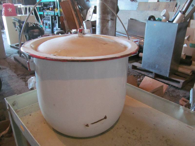 vintage enamel bucket