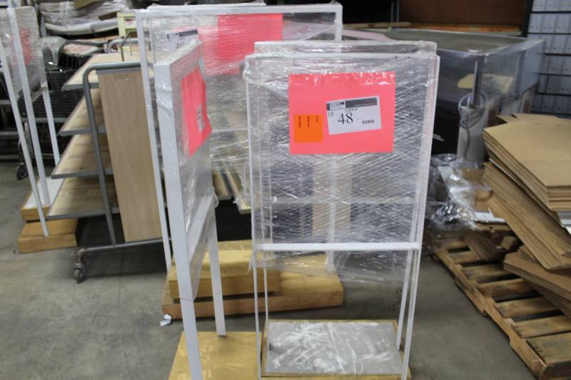 Lot of (3) White Metal Display Stands